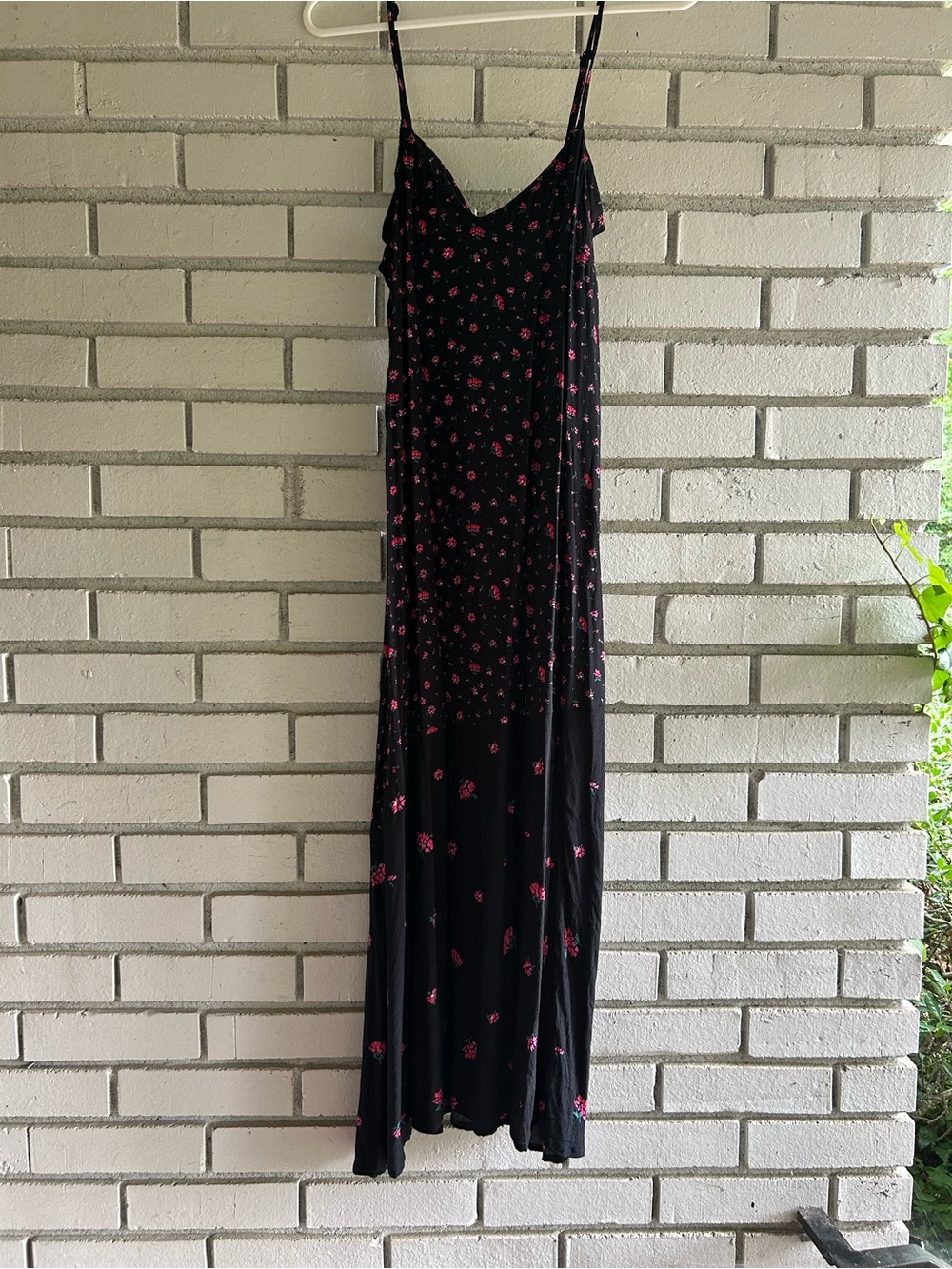 The Nines by Hatch Maternity Floral Midi Dress Size Small Black Pink Flowers